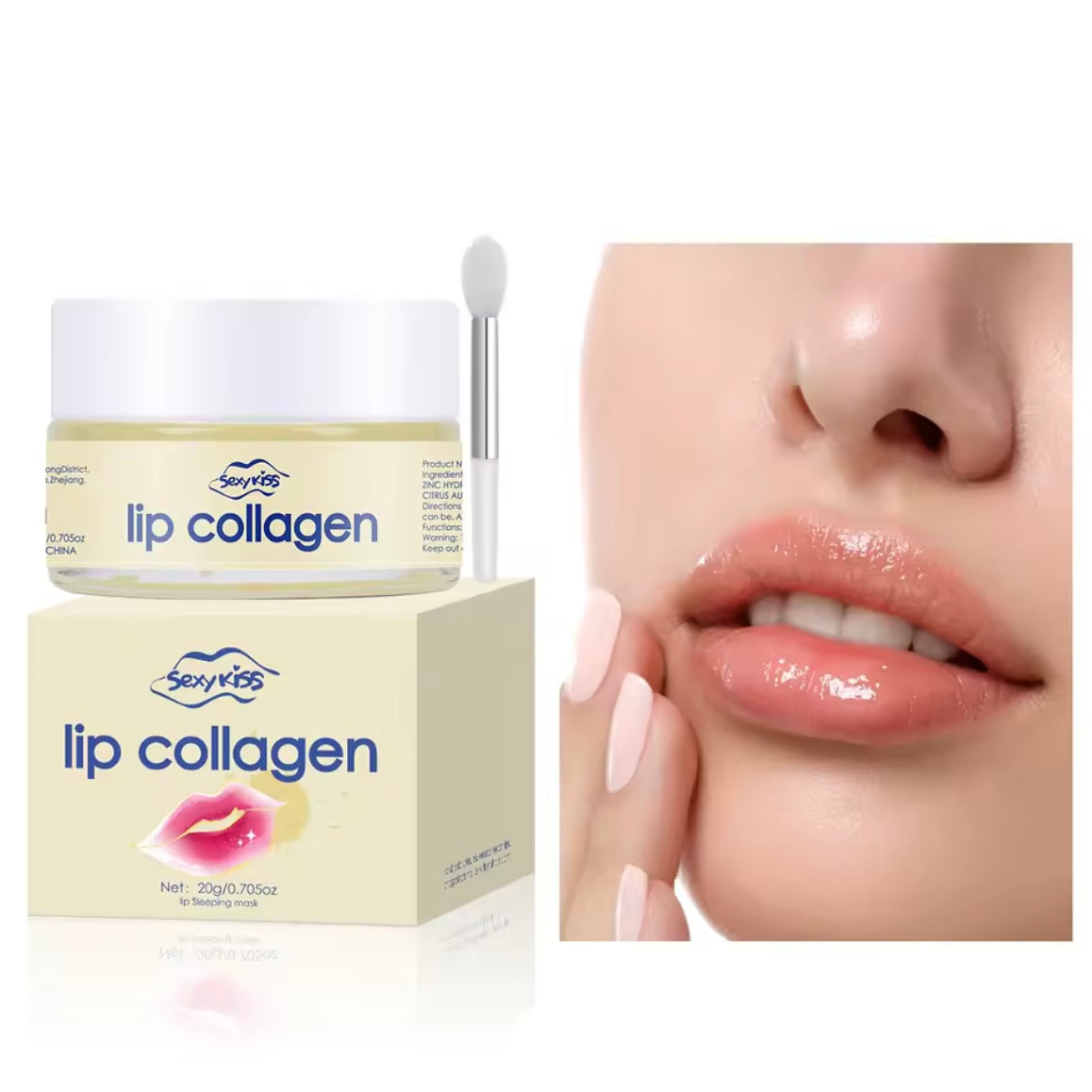 Hyaluronic acid collagen lip mask